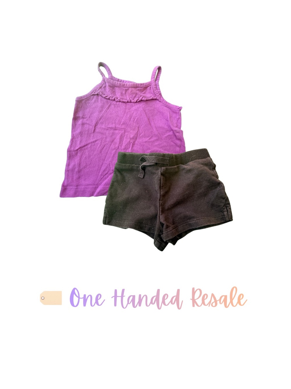 🖤 Circo Lilac Purple Tank Top & Black Shorts Matching Set Summer Outfit 12M